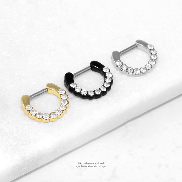 凛 RIN 鼻ピアス セプタムクリッカー ボディピアス 14G 16G クリッカー