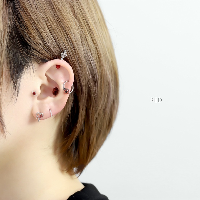 凛 RIN ボディピアス ヘリックス ビーズリング 16G 14G 軟骨 目玉