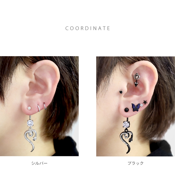 凛 RIN へそピアス ボディピアス 14G 軟骨ピアス 蛇 ジュエル アニマル
