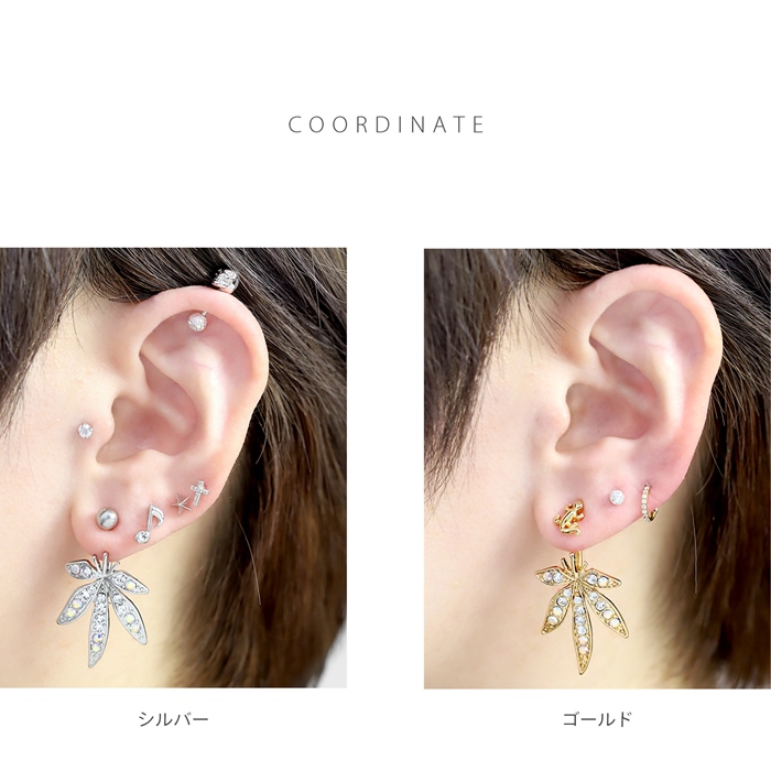 凛 RIN へそピアス かわいい ボディピアス 14G ジュエル リーフ