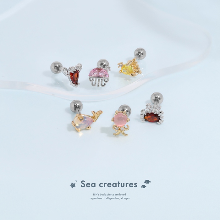 軟骨ピアス 16G ボディピアス 海 夏 エビ...の詳細画像1