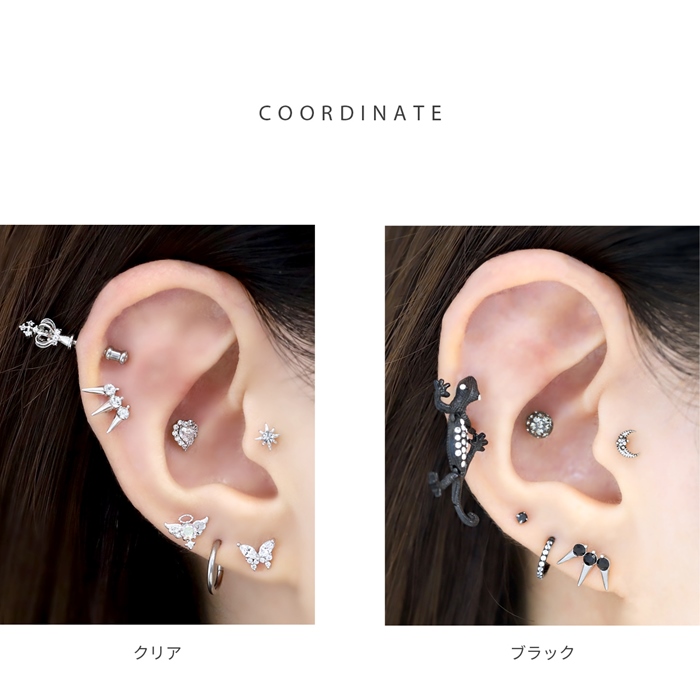 凛 RIN ボディピアス 16G メンズ 軟骨 スタイリッシュ スパイク