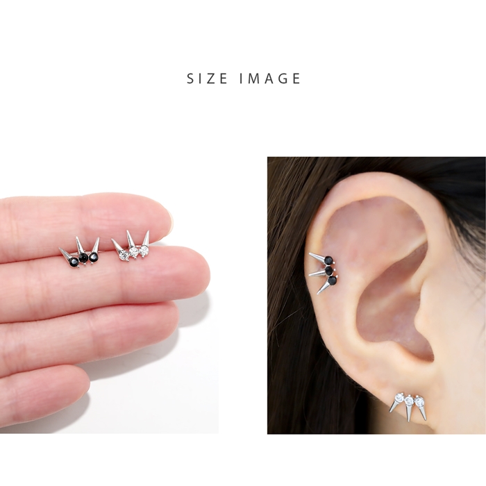 凛 RIN ボディピアス 16G メンズ 軟骨 スタイリッシュ スパイク