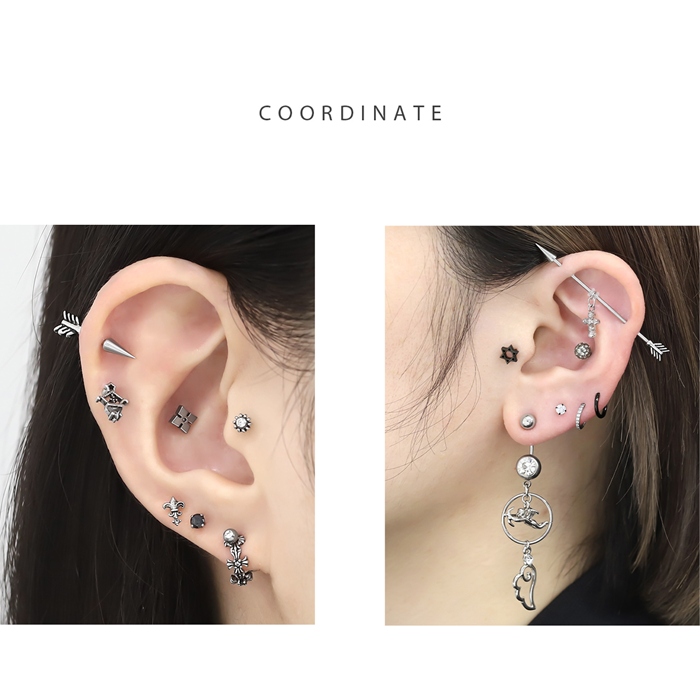 凛 RIN ボディピアス アンテナヘリックス 軟骨 16G 矢 アロー コーン