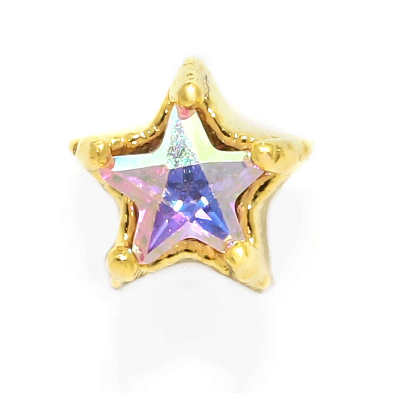 凛 RIN ボディピアス 16G 軟骨 ハート 星 キラキラ オーロラ ジュエル