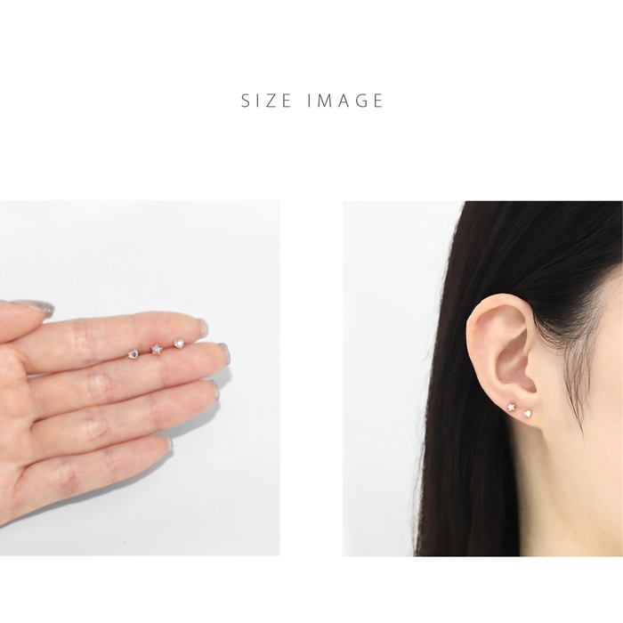 凛 RIN ボディピアス 16G 軟骨 ハート 星 キラキラ オーロラ ジュエル