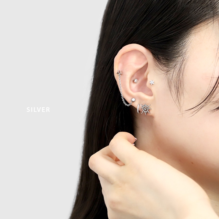 凛 RIN ボディピアス 軟骨 16G 太陽 夏 メンズ かっこいい インナー