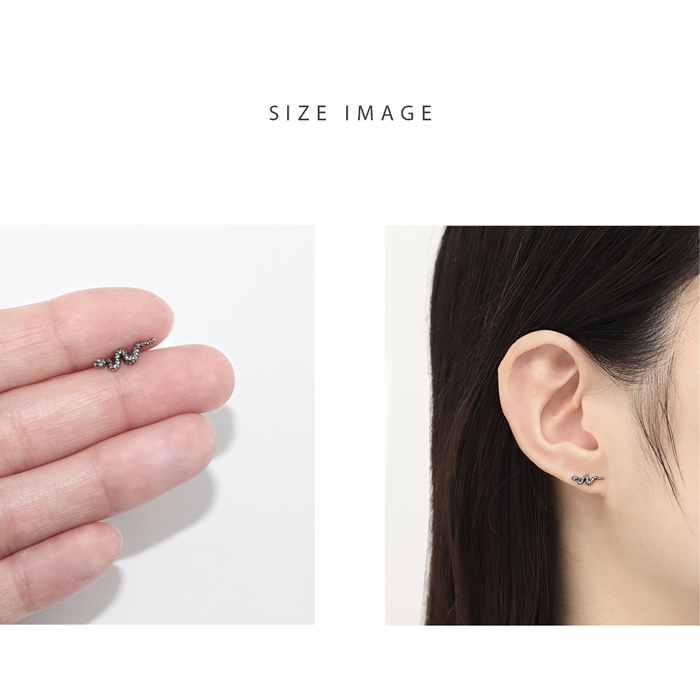 凛 RIN 軟骨ピアス へび ボディピアス メンズ 16G ヘビ 動物 は虫類