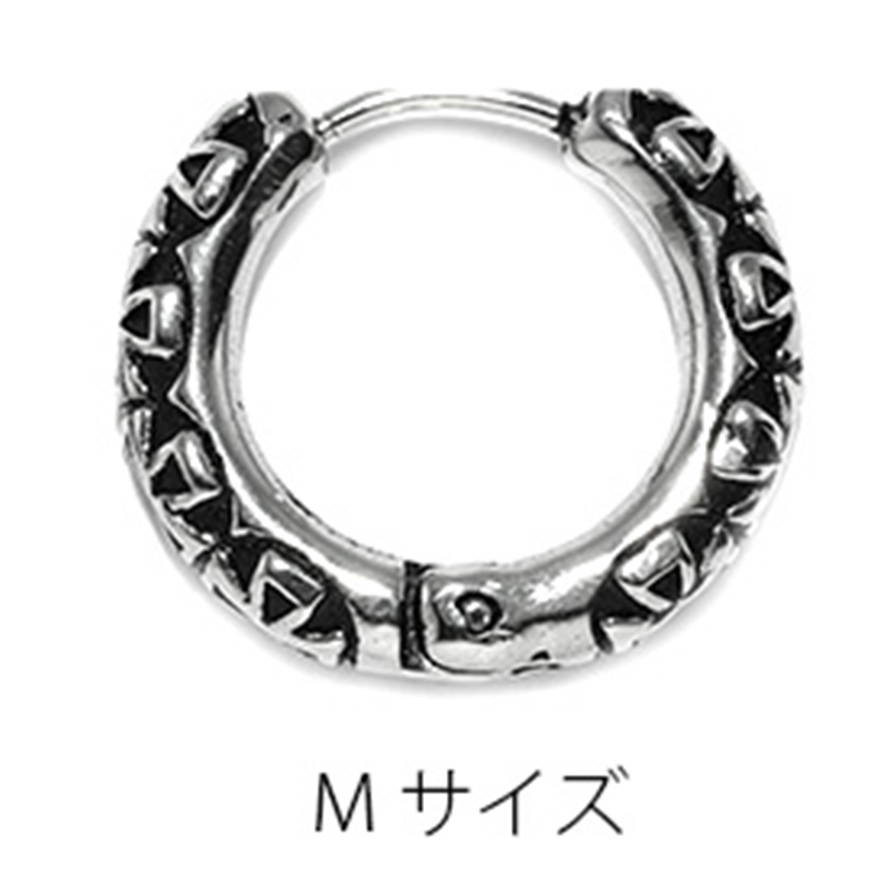 凛 RIN ボディピアス ワンタッチリング クロス 18G フープ ステンレス