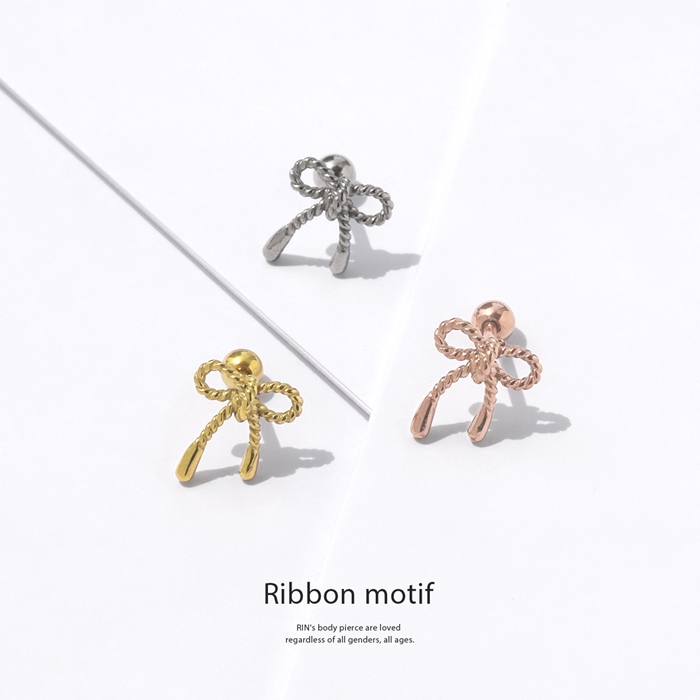 凛 RIN ボディピアス 16G 軟骨ピアス リボン 蝶々結び 可愛い
