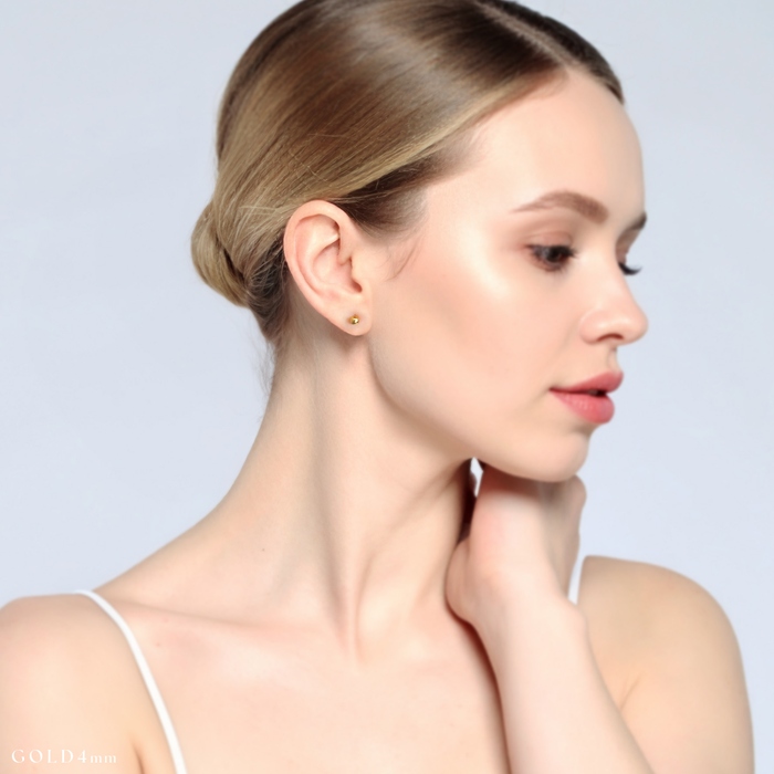 ボディピアス 24金 トラガス 軟骨 16G 14G 18G ラブレットスタッド 24Kコーティング つけっぱなし 片耳用 金属アレルギー対応 | 凛 RIN | 06