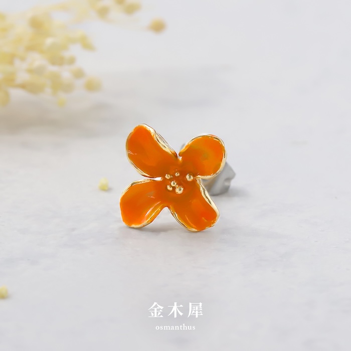 凛 RIN ピアス レディース 花 金木犀 椿 フラワー かわいい 華やか