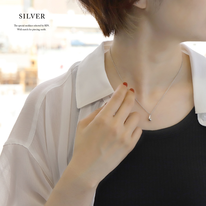 凛 RIN ネックレス レディース ペンダント しずく 雫 ドロップ 16金 