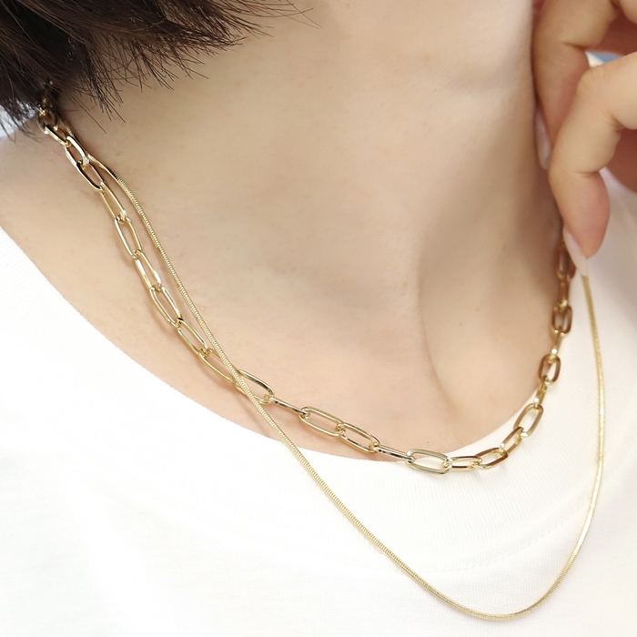 おつとめ品-2　レイヤード・ネックレス/2点セット ゆうパケット】2点セット ネックレス ロングネックレス ショート