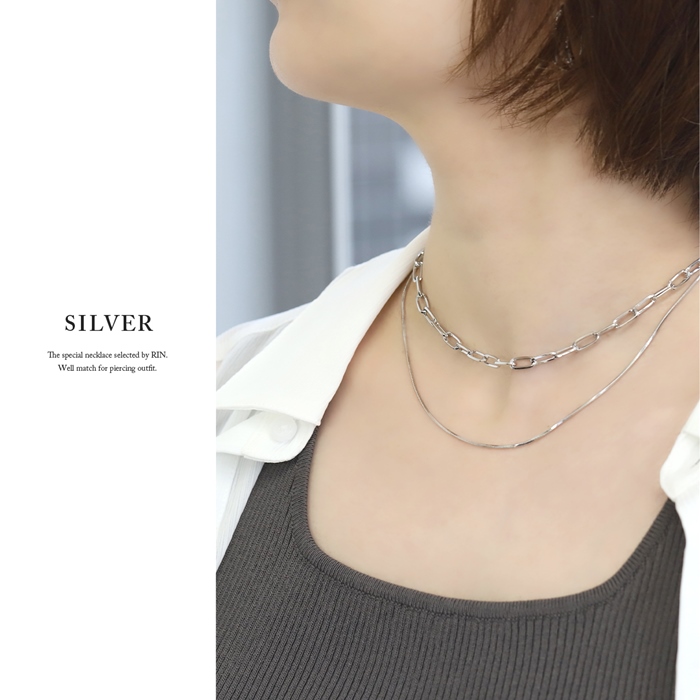 凛 RIN ネックレス 2way レディース 2連 レイヤード クリップ