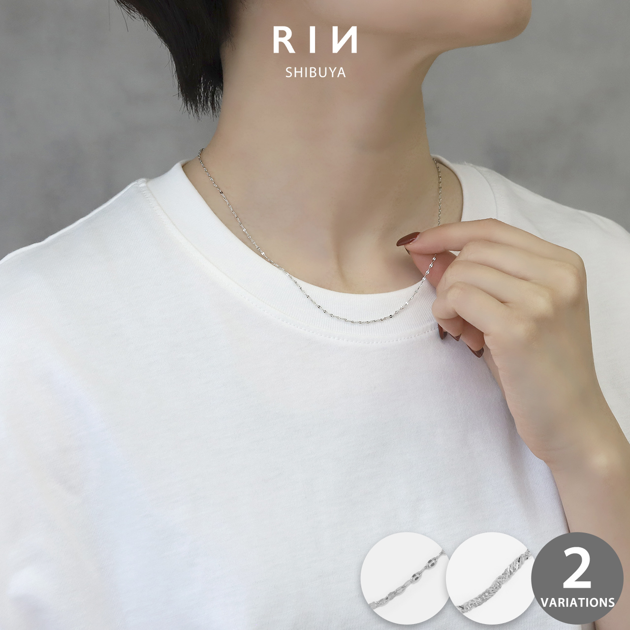 凛 RIN ネックレス レディース ペタルチェーン フィガロ スクリュー 