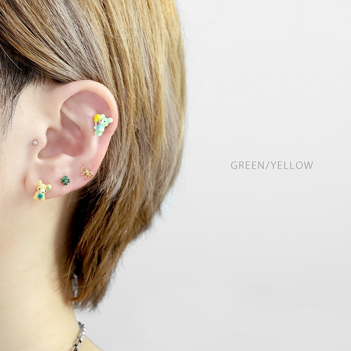 ゆめかわ＆ファンシーベアカスタムキャッチ【全4色】｜ボディピアス凛