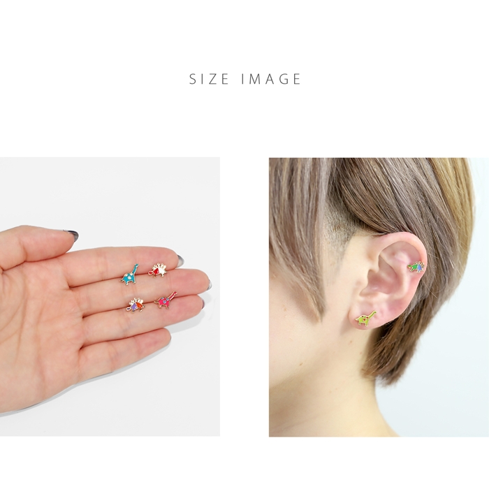 凛 RIN キャッチ ボディピアス 恐竜 12G 14G 軟骨ピアス パーツ
