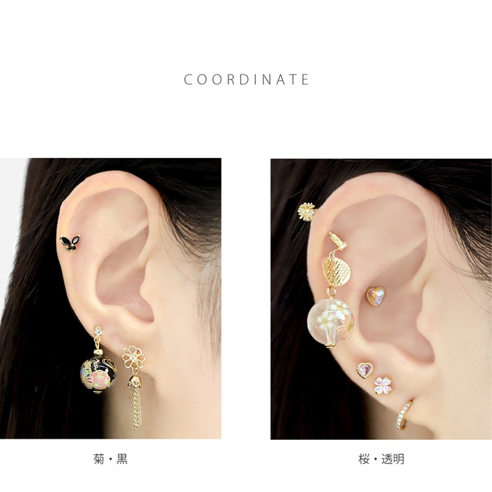 凛 RIN キャッチ ボディピアス カスタム 12G 14G 16G 18G 軟骨 和風