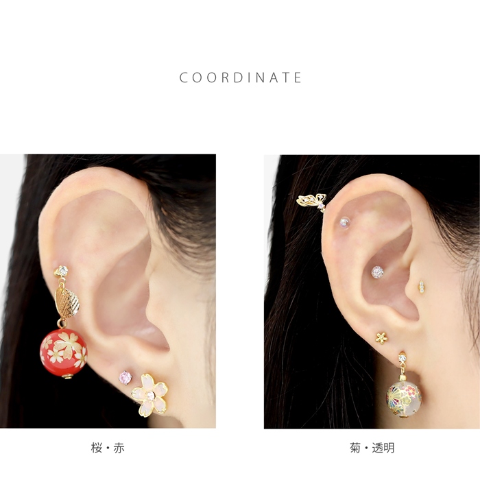 凛 RIN キャッチ ボディピアス カスタム 12G 14G 16G 18G 軟骨 和風