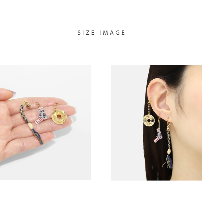 凛 RIN チャーム 14G 16G 18G ボディピアス おみくじ 硬貨 五円玉 鈴