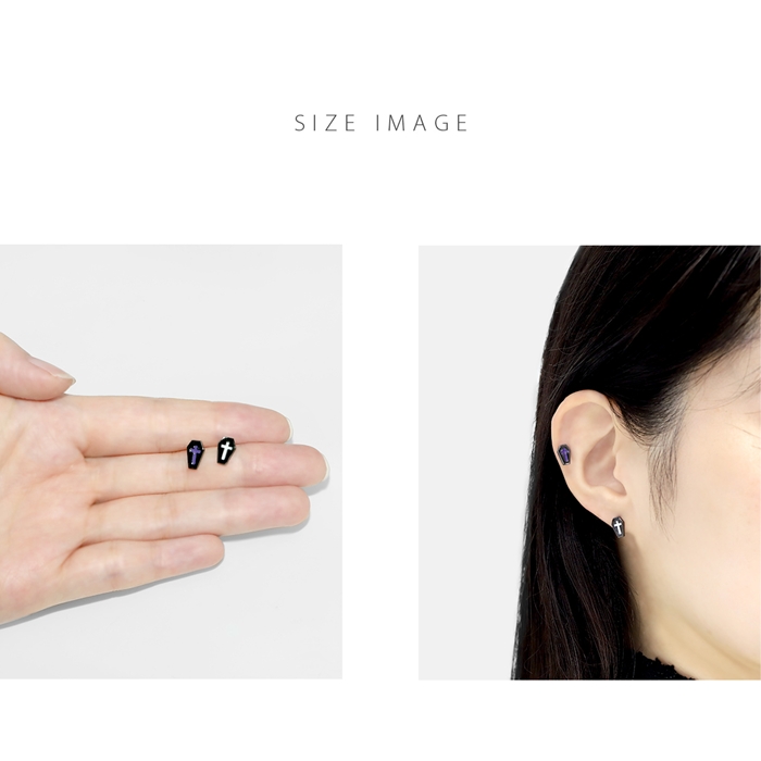 凛 RIN キャッチ ボディピアス クロス 14G 16G 18G 12G 十字架 ひつぎ