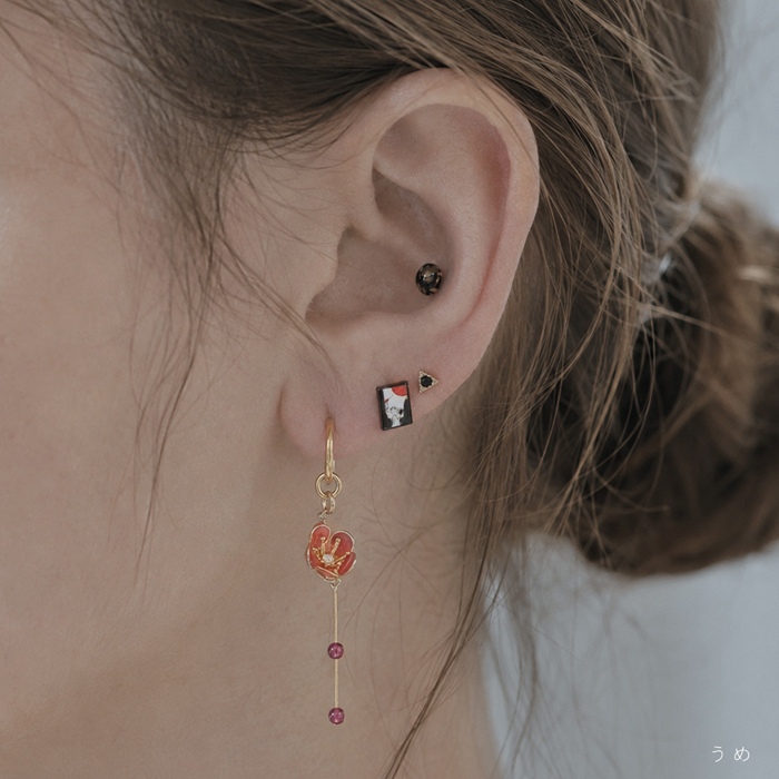 凛 RIN チャーム 14G 16G 18G ボディピアス 花 フラワー 和 パーツ