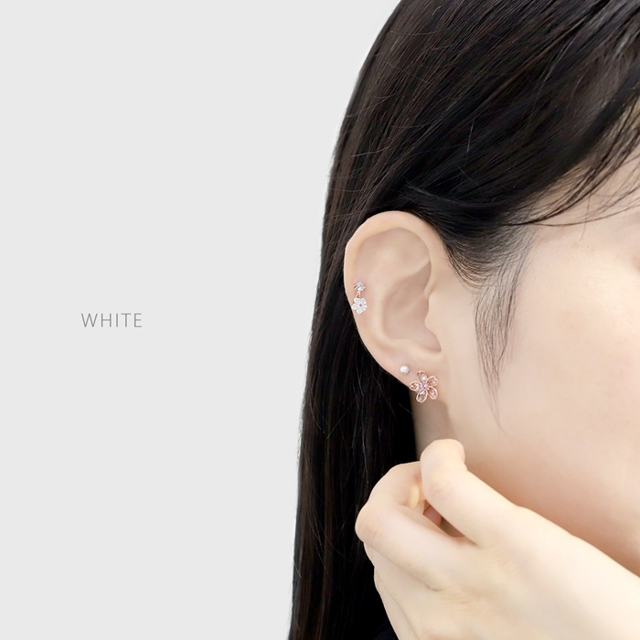 凛 RIN キャッチ ボディピアス 軟骨 14G 12G 16G 18G 和風 桜 さくら