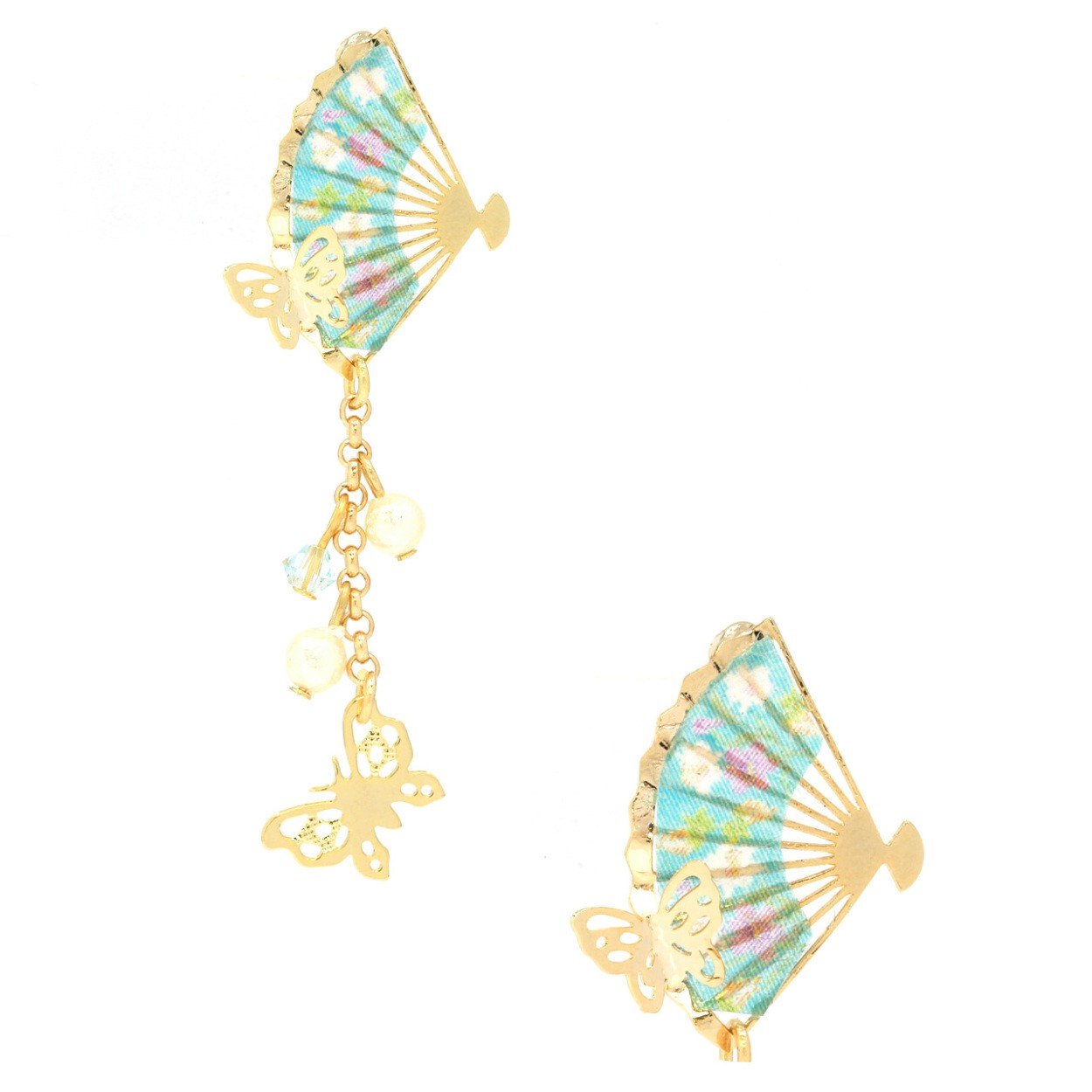 数量限定!特売キャッチ ボディピアス 蝶 扇子 和風 軟骨 18G 16G 12G 14G 片耳用 パーツ カスタム レディースアクセサリー 
