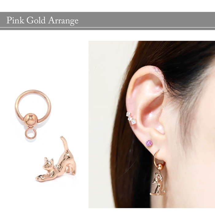 凛 RIN ボディピアス ヘリックス ビーズリング 軟骨 16G 14G
