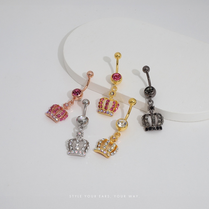 凛 RIN へそピアス ボディピアス 14G 王冠 クラウン サージカル