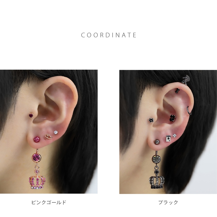 凛 RIN へそピアス ボディピアス 14G 王冠 クラウン サージカル