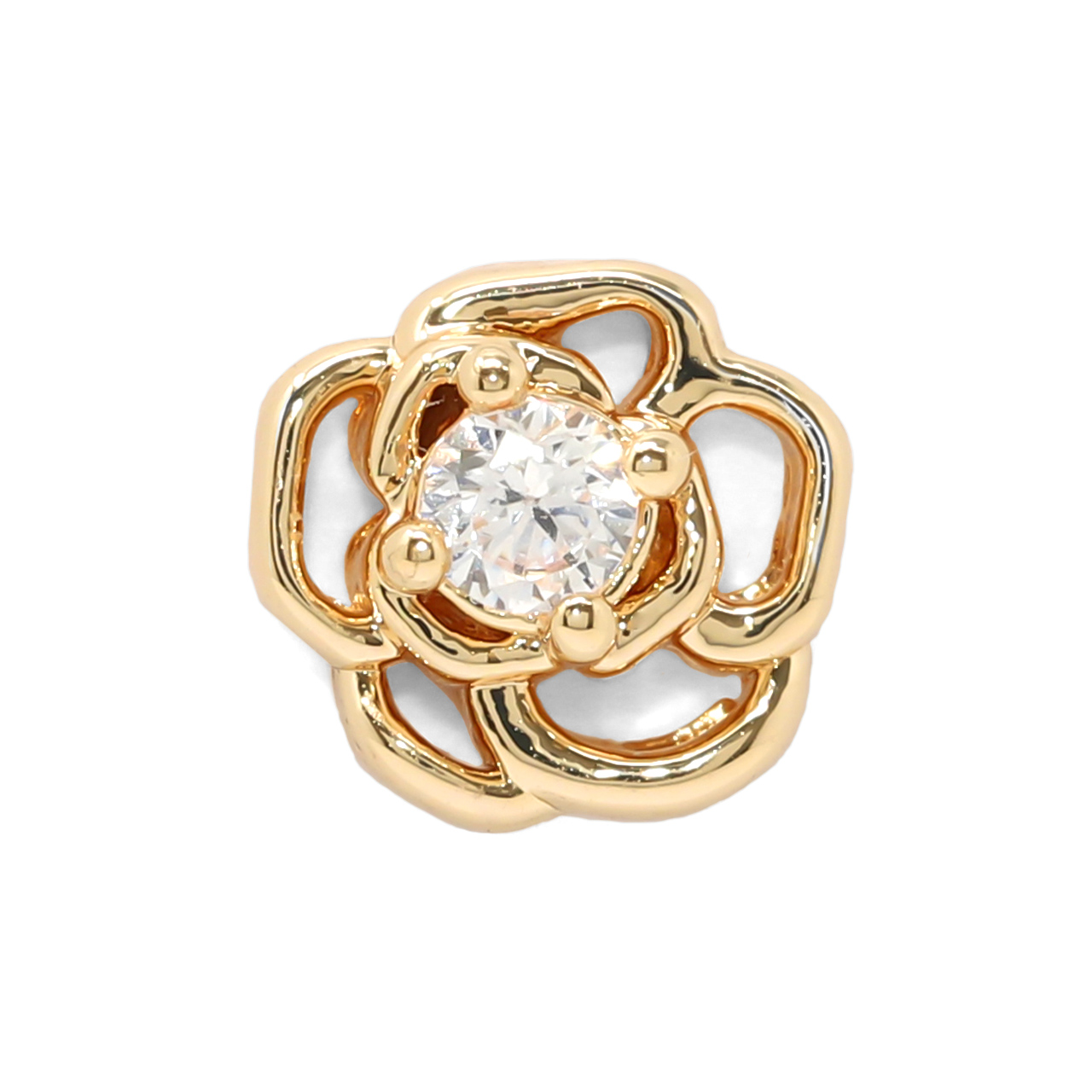 軟骨ピアス 16G ボディピアス 薔薇 バラ 透かしデザイン ジュエル 上品 かわいい 花 ストレートバーベル ピアス サージカルステンレス 片耳用 | 凛 RIN | 02