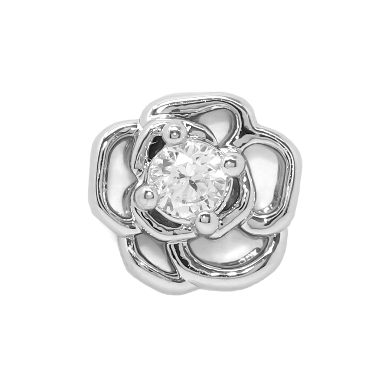 軟骨ピアス 16G ボディピアス 薔薇 バラ 透かしデザイン ジュエル 上品 かわいい 花 ストレートバーベル ピアス サージカルステンレス 片耳用 | 凛 RIN | 01