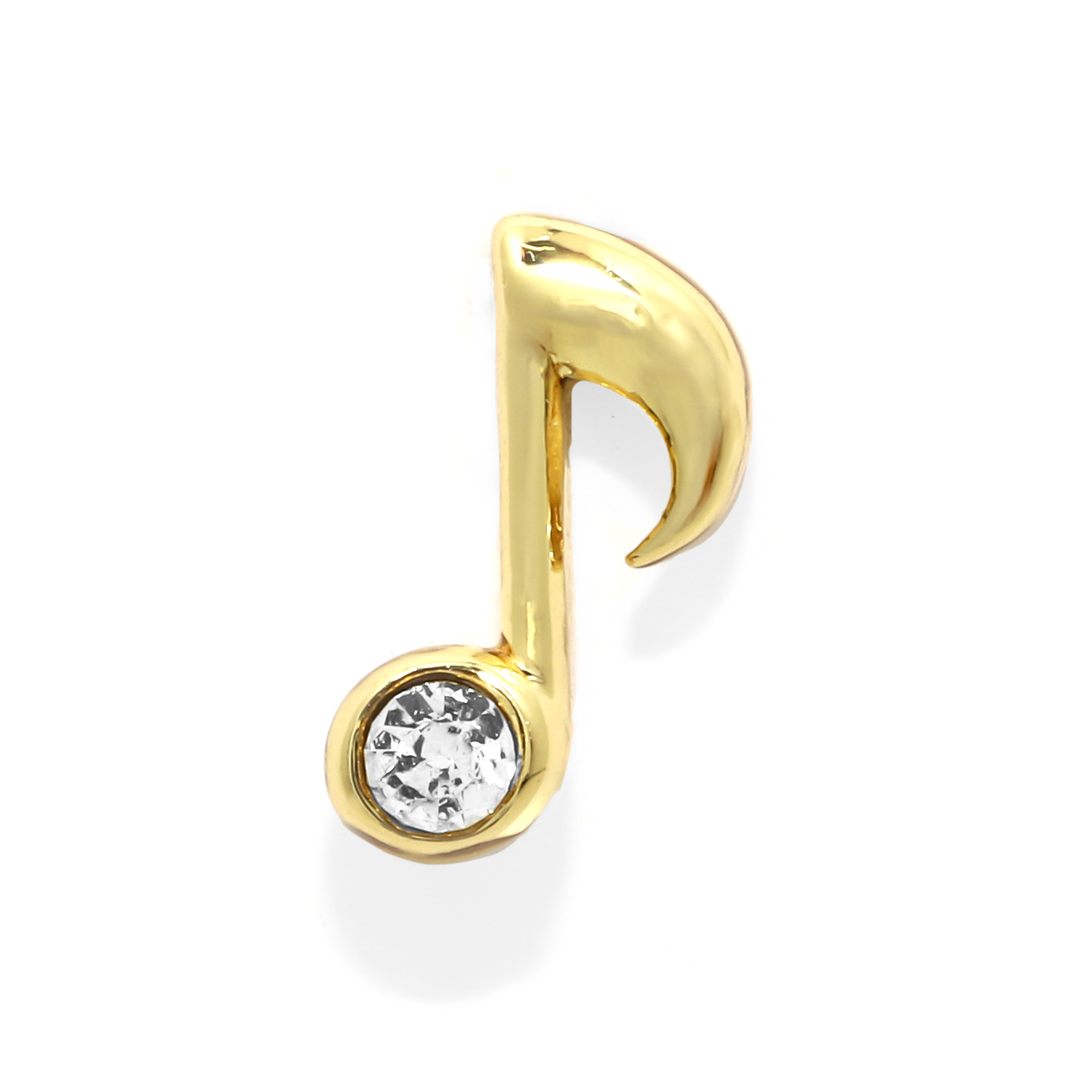 軟骨ピアス 16G ボディピアス 音符 ジュエル ストレートバーベル サージカルステンレス 片耳用 | 凛 RIN | 05