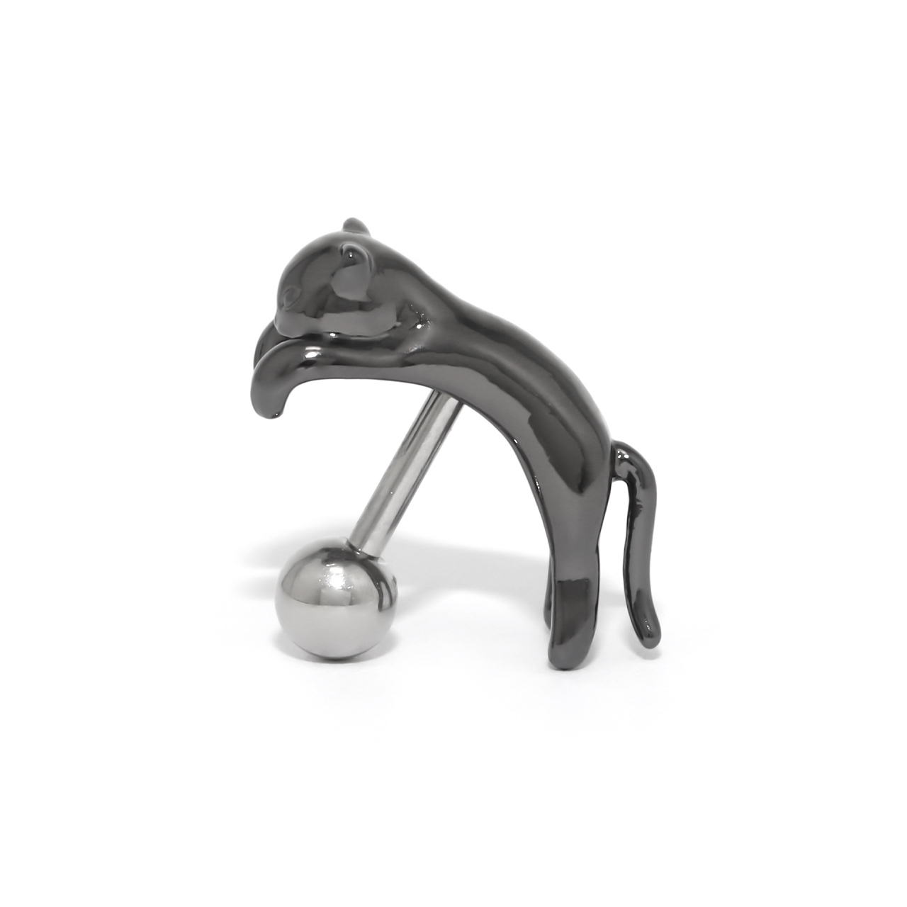 軟骨ピアス 16G ボディピアス ネコ 猫 ねこ かわいい アンテナヘリックス イベント ストレートバーベル ピアス サージカルステンレス 片耳用 | 凛 RIN | 02