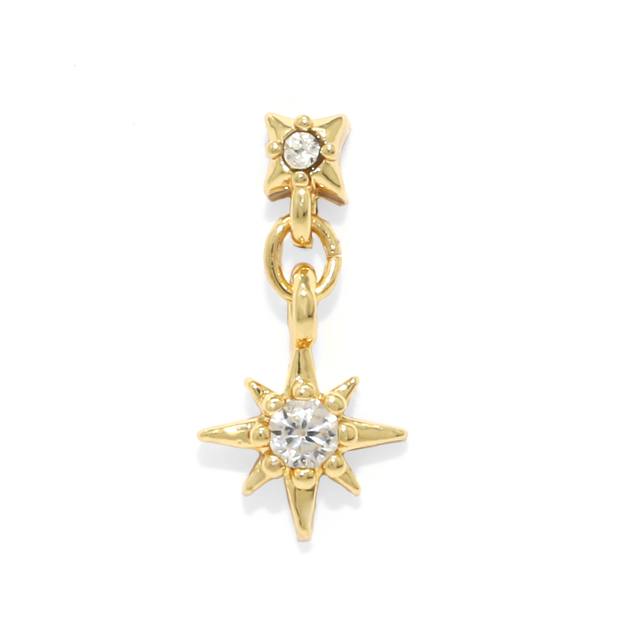 軟骨ピアス 16G ボディピアス 星 スター ジュエル チャーム付き ストレートバーベル サージカルステンレス 片耳用 | 凛 RIN | 02