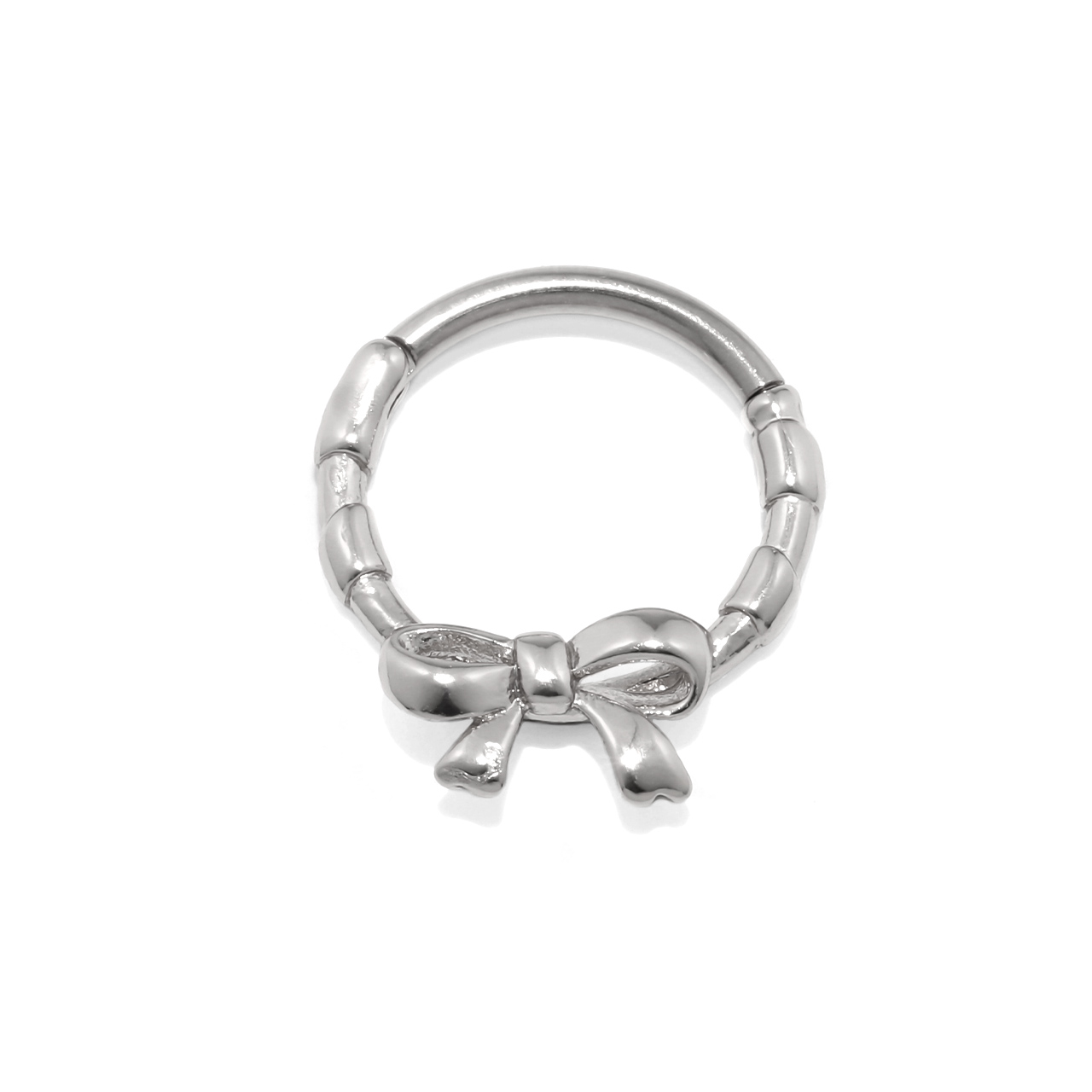 軟骨ピアス 16G ボディピアス リボン フープ セグメントリング サージカルステンレス レディース 片耳用 | 凛 RIN | 01