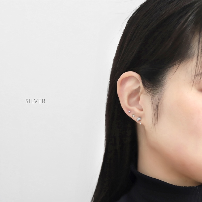 軟骨ピアス 16G ボディピアス たんぽぽ タンポポ 綿毛 花 はな フラワー かわいい ストレートバーベル ピアス サージカルステンレス 片耳用 | 凛 RIN | 05