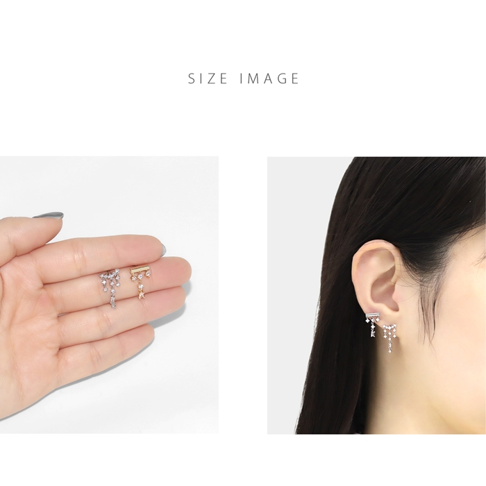 軟骨ピアス 16G ボディピアス ジュエル ドレープ 上品 揺れる チェーン サージカルステンレス 片耳用 | 凛 RIN | 09