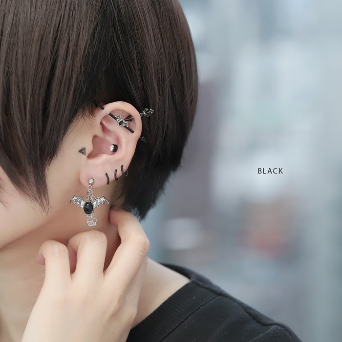 凛 RIN ボディピアス 16G 軟骨ピアス カスタムセット コウモリ 悪魔