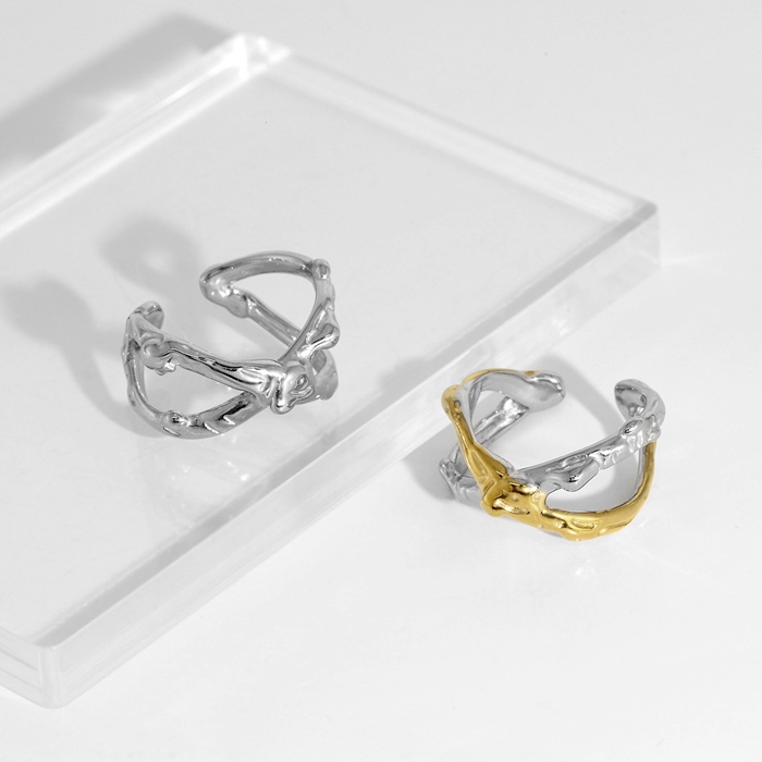 指輪 リング クロス 13号サイズ相当 シルバー バイカラー スタイリッシュ ファッション オープンリング | 凛 RIN | 06