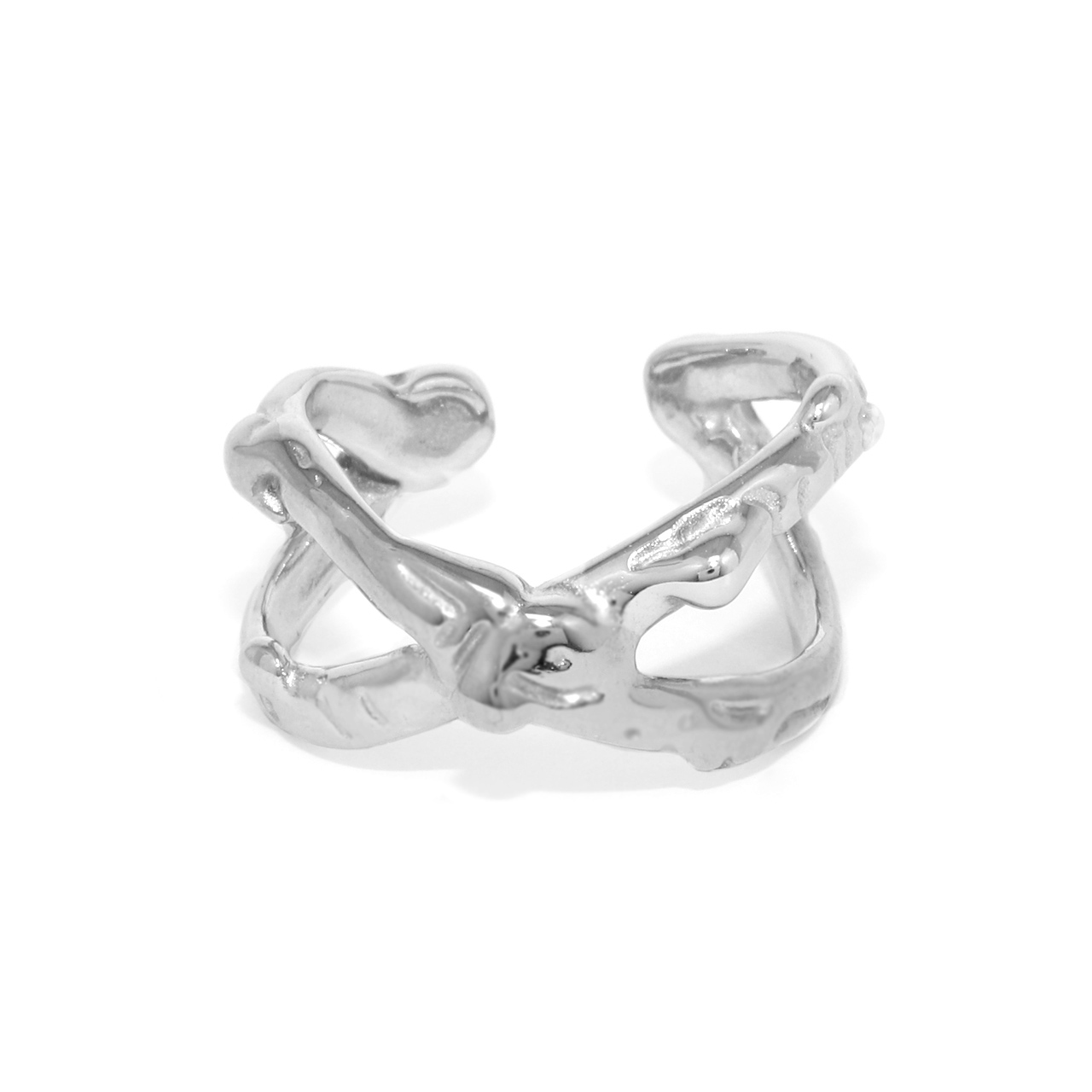 指輪 リング クロス 13号サイズ相当 シルバー バイカラー スタイリッシュ ファッション オープンリング | 凛 RIN | 01