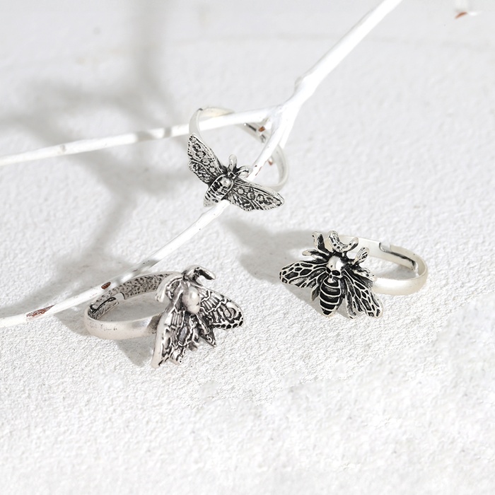 指輪 リング フリーサイズ 12号 16号 昆虫 虫 蝶 蜂 蛾 ドクロ シルバー かっこいい ユニセックス デザインリング | 凛 RIN | 08
