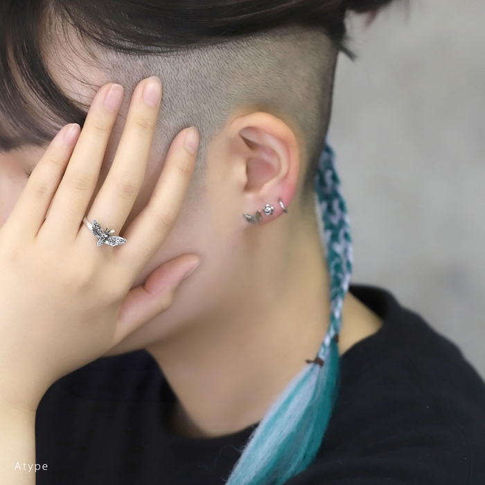 指輪 リング フリーサイズ 12号 16号 昆虫 虫 蝶 蜂 蛾 ドクロ シルバー かっこいい ユニセックス デザインリング | 凛 RIN | 09