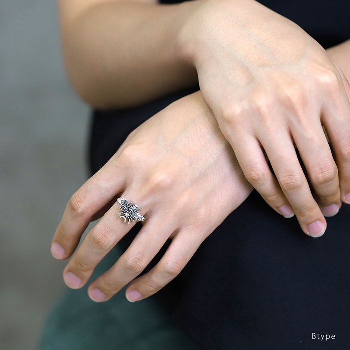 指輪 リング フリーサイズ 12号 16号 昆虫 虫 蝶 蜂 蛾 ドクロ シルバー かっこいい ユニセックス デザインリング | 凛 RIN | 10