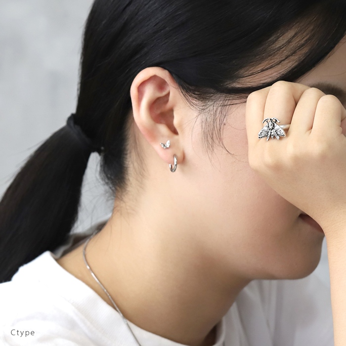 指輪 リング フリーサイズ 12号 16号 昆虫 虫 蝶 蜂 蛾 ドクロ シルバー かっこいい ユニセックス デザインリング | 凛 RIN | 11
