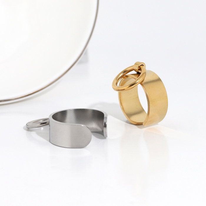 リング 指輪 オープンリング メンズ 幅広 13号 18号 リングノブ リングプル サージカルステンレス | 凛 RIN | 06