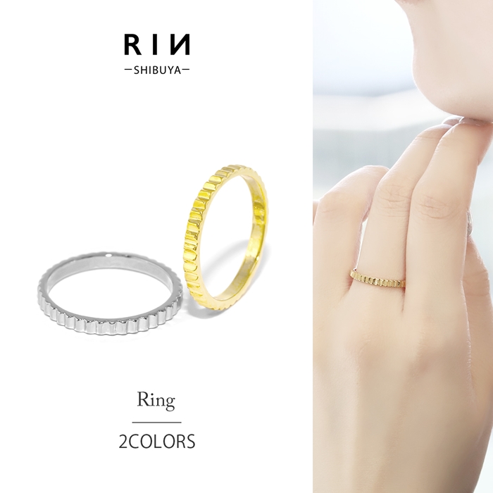 凛 RIN 指輪 レディース リング シンプル 細い ギザギザ みぞ