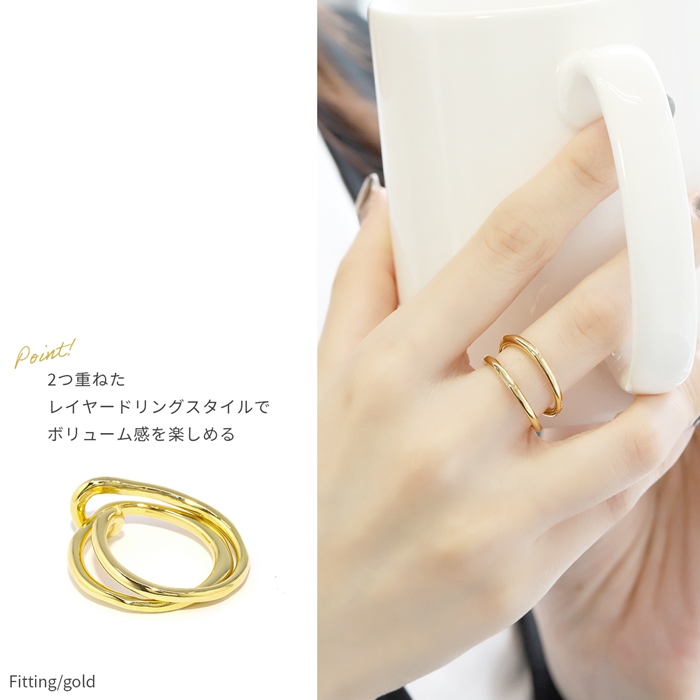 凛 RIN 指輪 レディース リング 2連 ダブルフィンガー シンプル